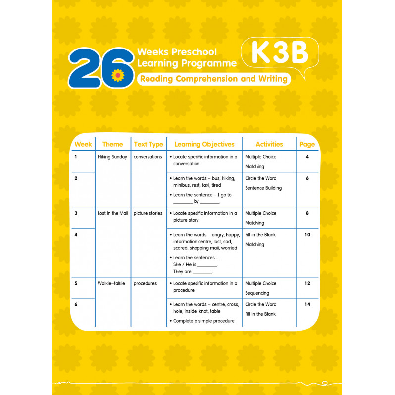 【多買多折】26週學前教育系列 - 幼兒英語 - 閱讀理解及寫作  (K3B)